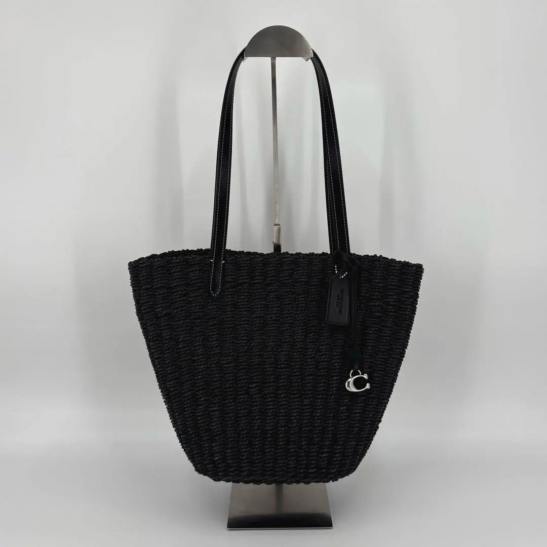 未使用級 COACH / コーチ ストロートート かごバック スモール ブラック