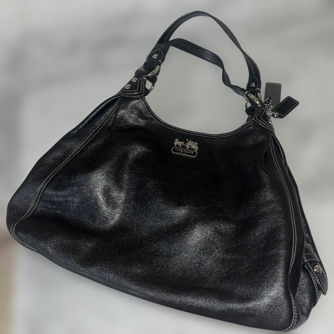 美品　COACH Madison Maggie ブラック ショルダーバッグ