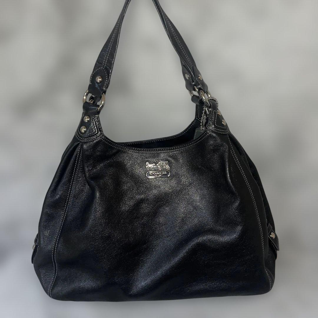 美品　COACH Madison Maggie ブラック ショルダーバッグ