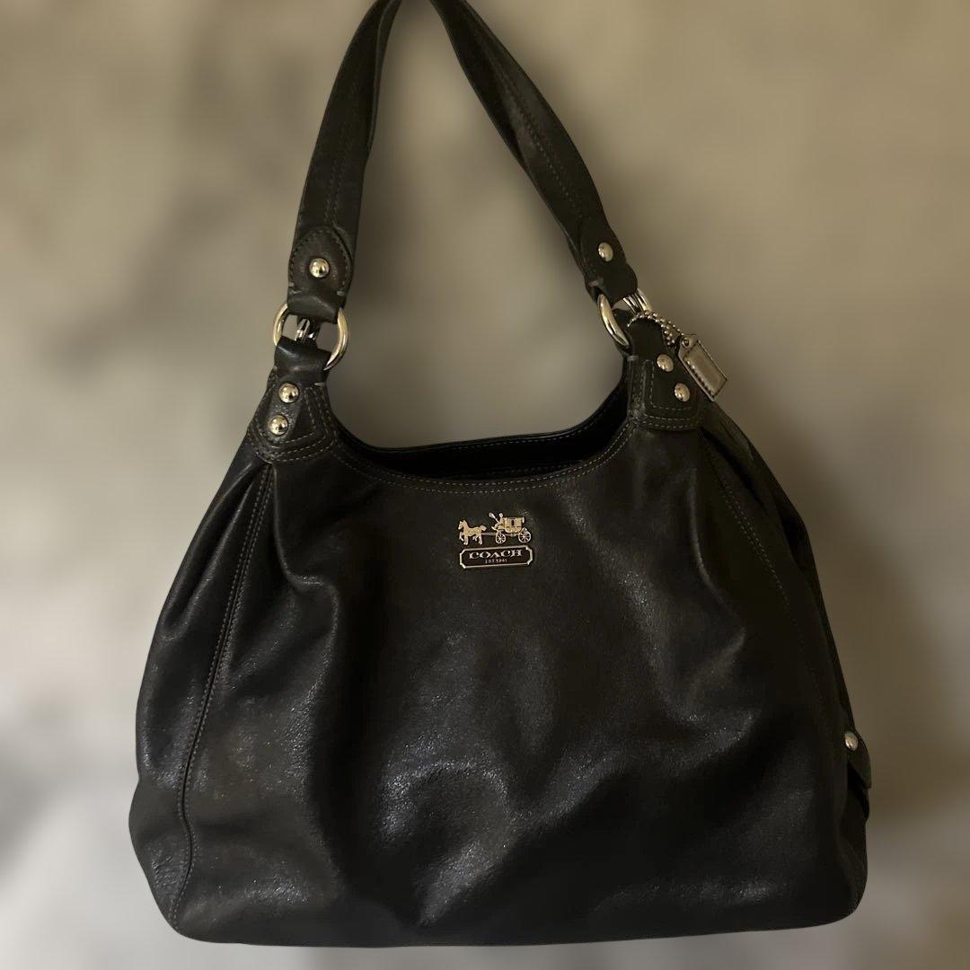美品　COACH Madison Maggie ブラック ショルダーバッグ