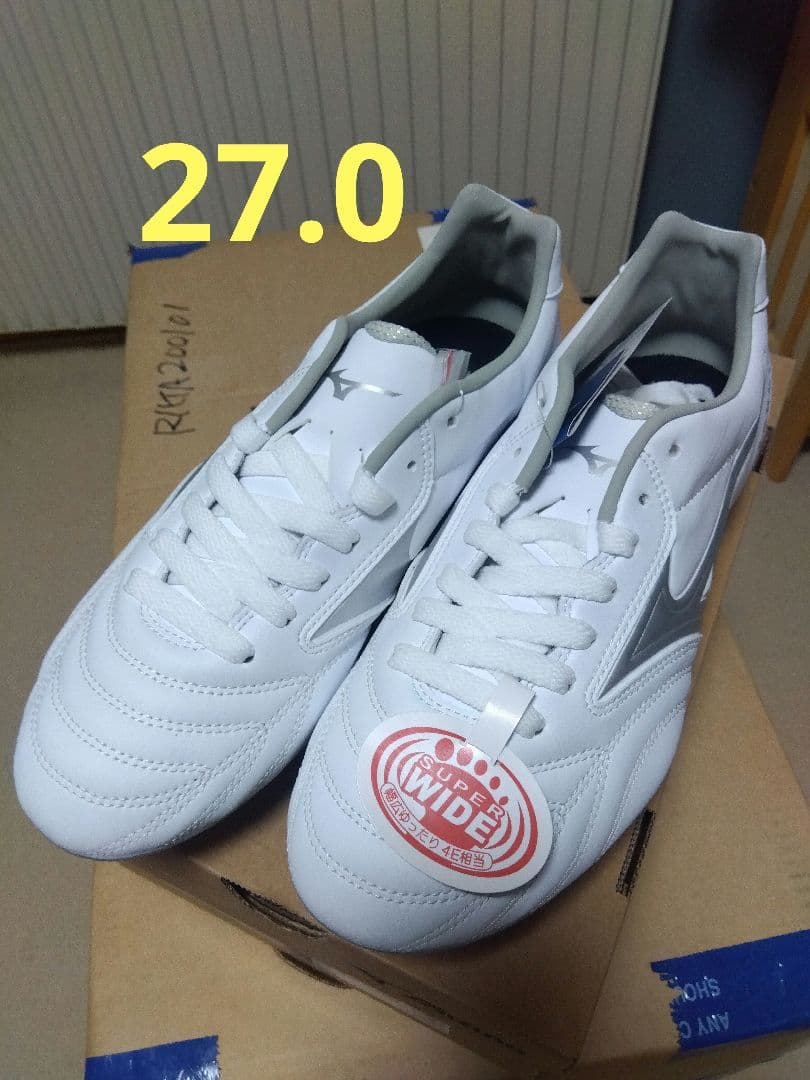 ラグビースパイク／27.0／白×シルバー／R1GA230003／新品・未使用品