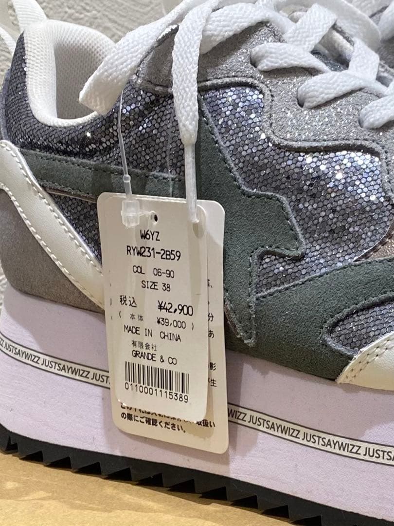 【新品】 W6YZ ウィズ スニーカー 38インチ24cm タグ箱付き 厚底