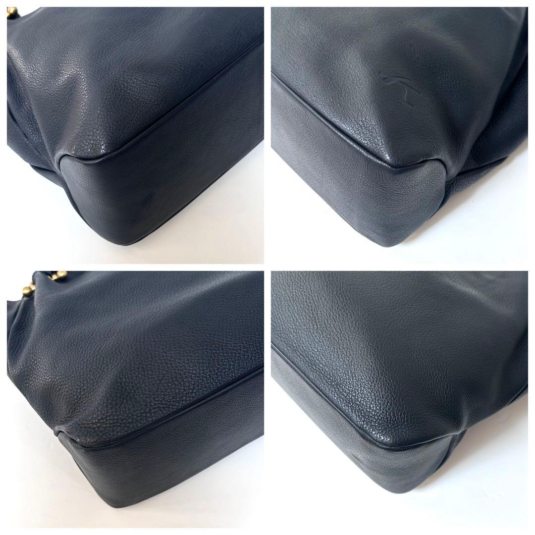 【美品】kitamura セミショルダーバッグ 本革 軽量 ビジネスバッグ