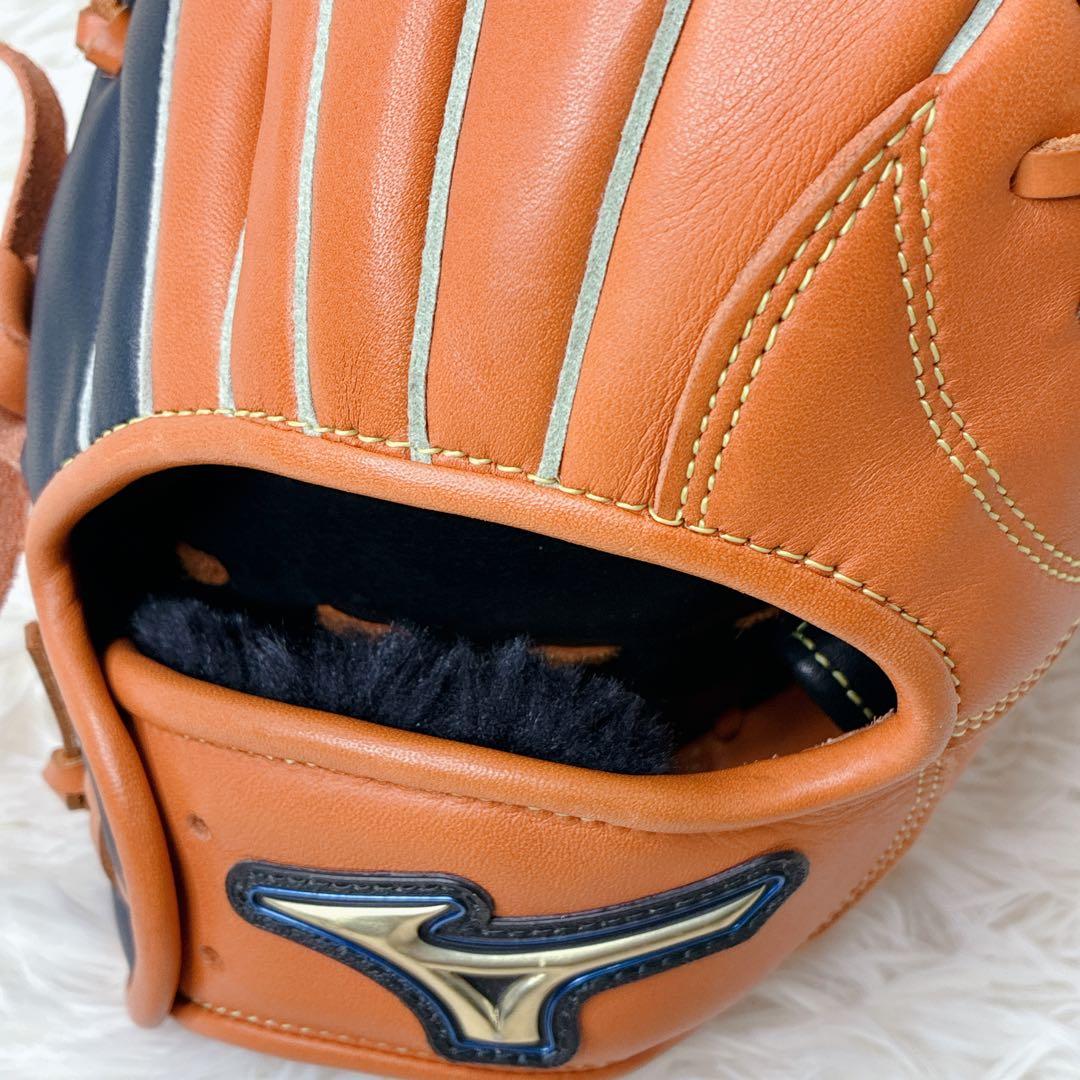 【良品】MIZUNO Select 9 軟式グローブ オレンジ×ブラック 内野手