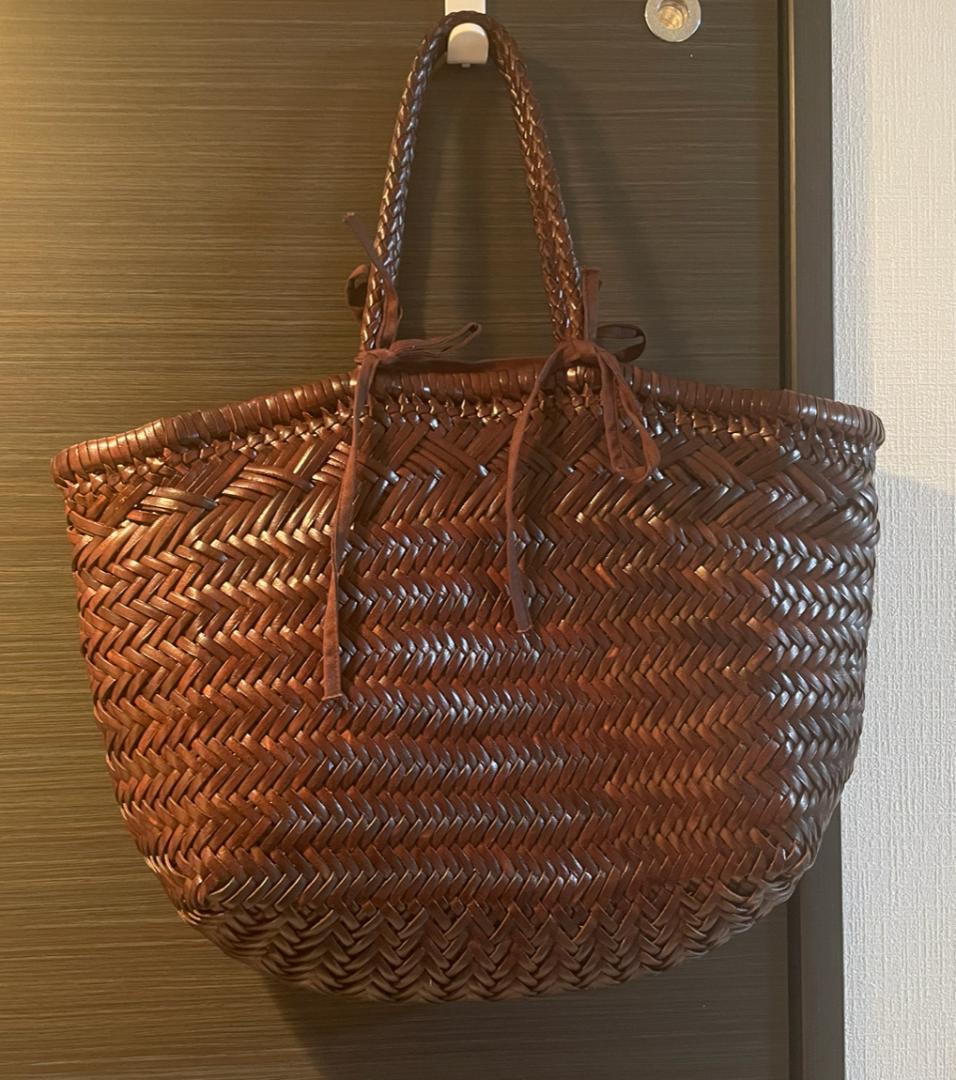 Dragon Diffusion かごバッグ トート 編み込み 牛革 ブラウン