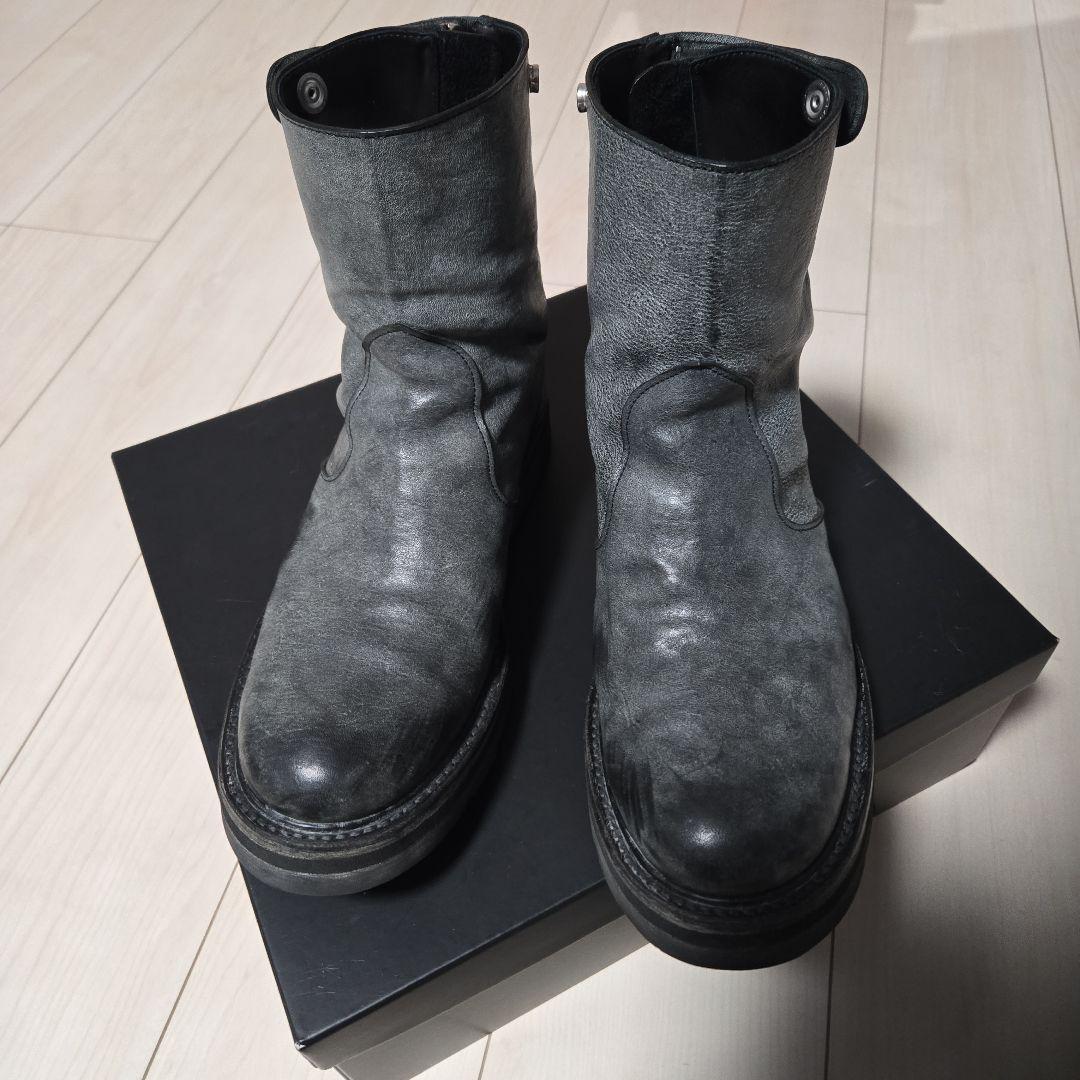 STRUM　ホースハイド WAX仕上げ シングルライダース バックジップブーツ