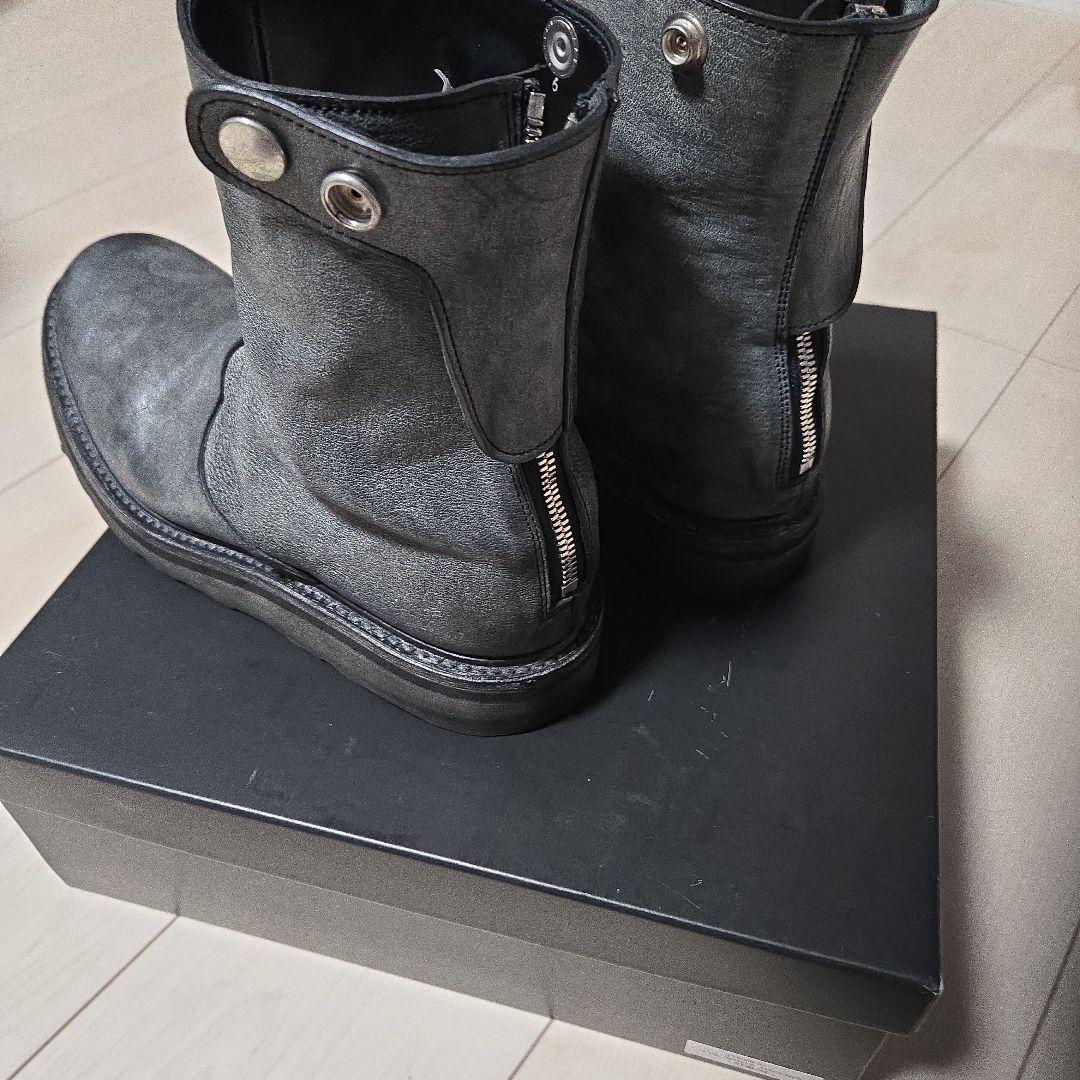 STRUM　ホースハイド WAX仕上げ シングルライダース バックジップブーツ