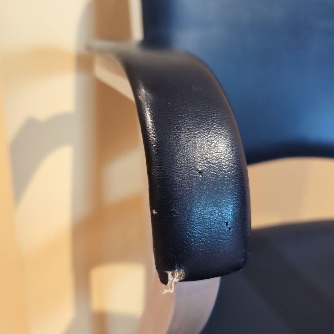 JM　②アメリカヴィンテージ　アルミ　NAVY　アームチェア　エメコ　4脚