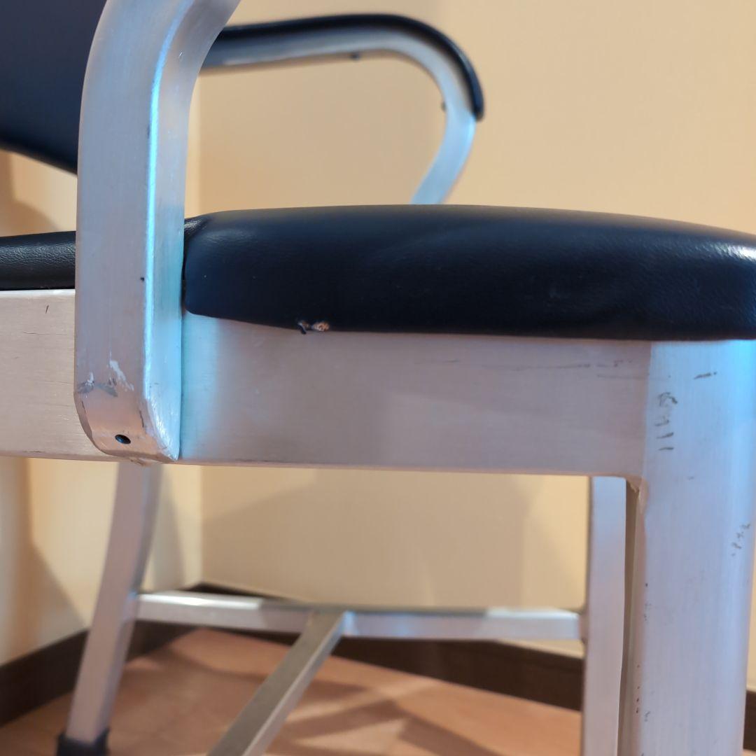 JM　②アメリカヴィンテージ　アルミ　NAVY　アームチェア　エメコ　4脚