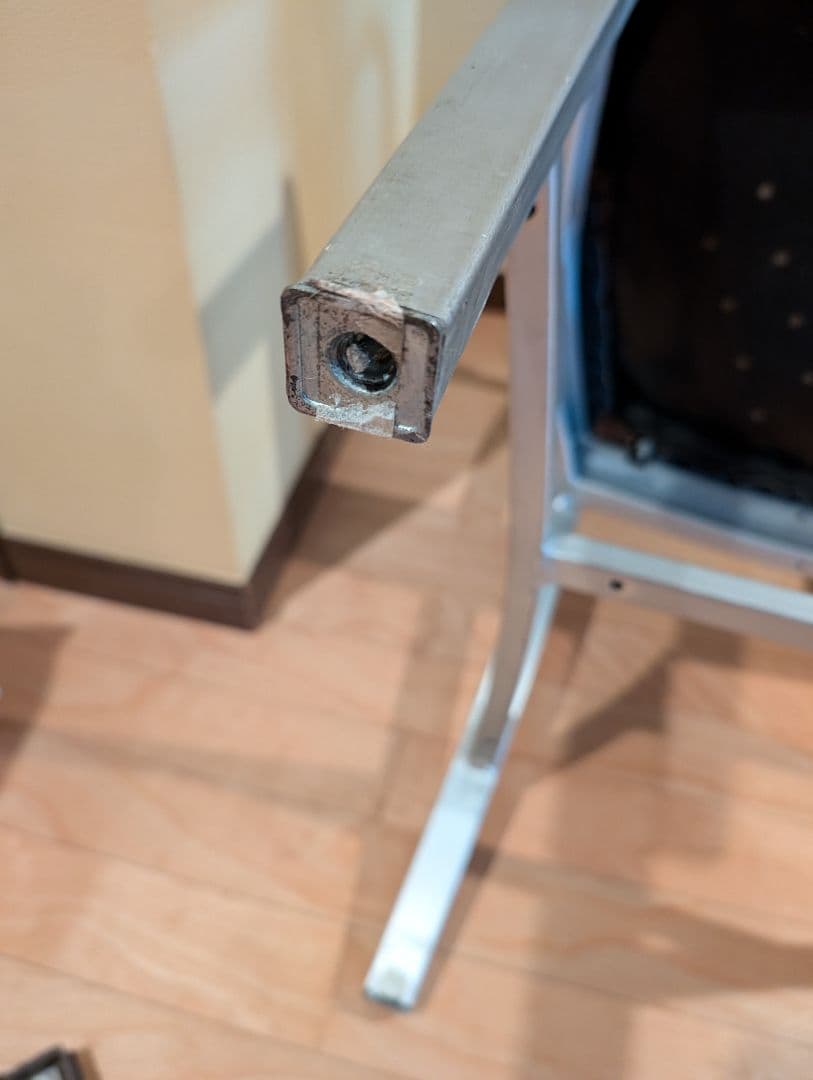 JM　②アメリカヴィンテージ　アルミ　NAVY　アームチェア　エメコ　4脚