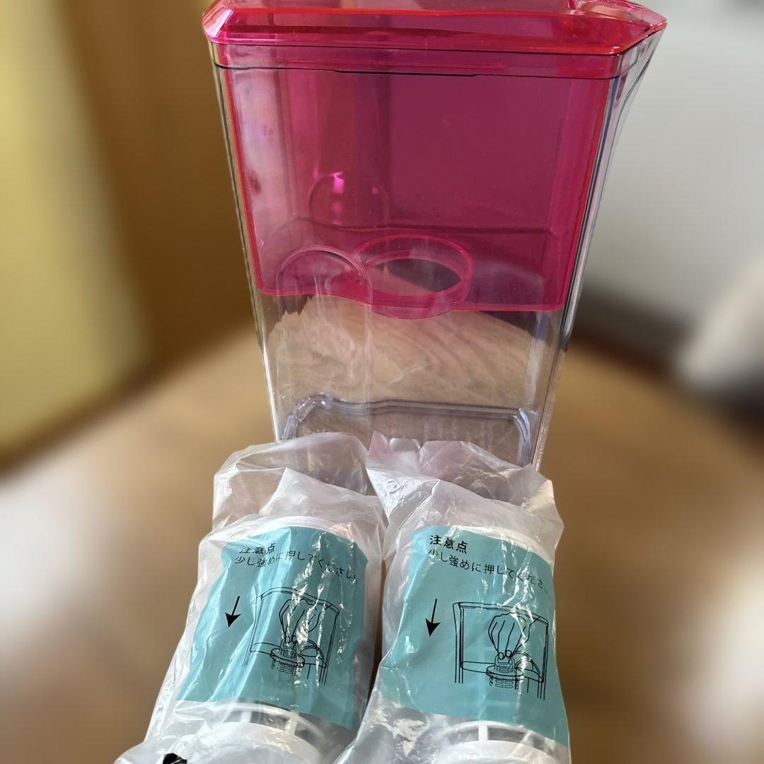 ガイアの水　135 新品カートリッジ2個セット ポット型浄水器 ピンク
