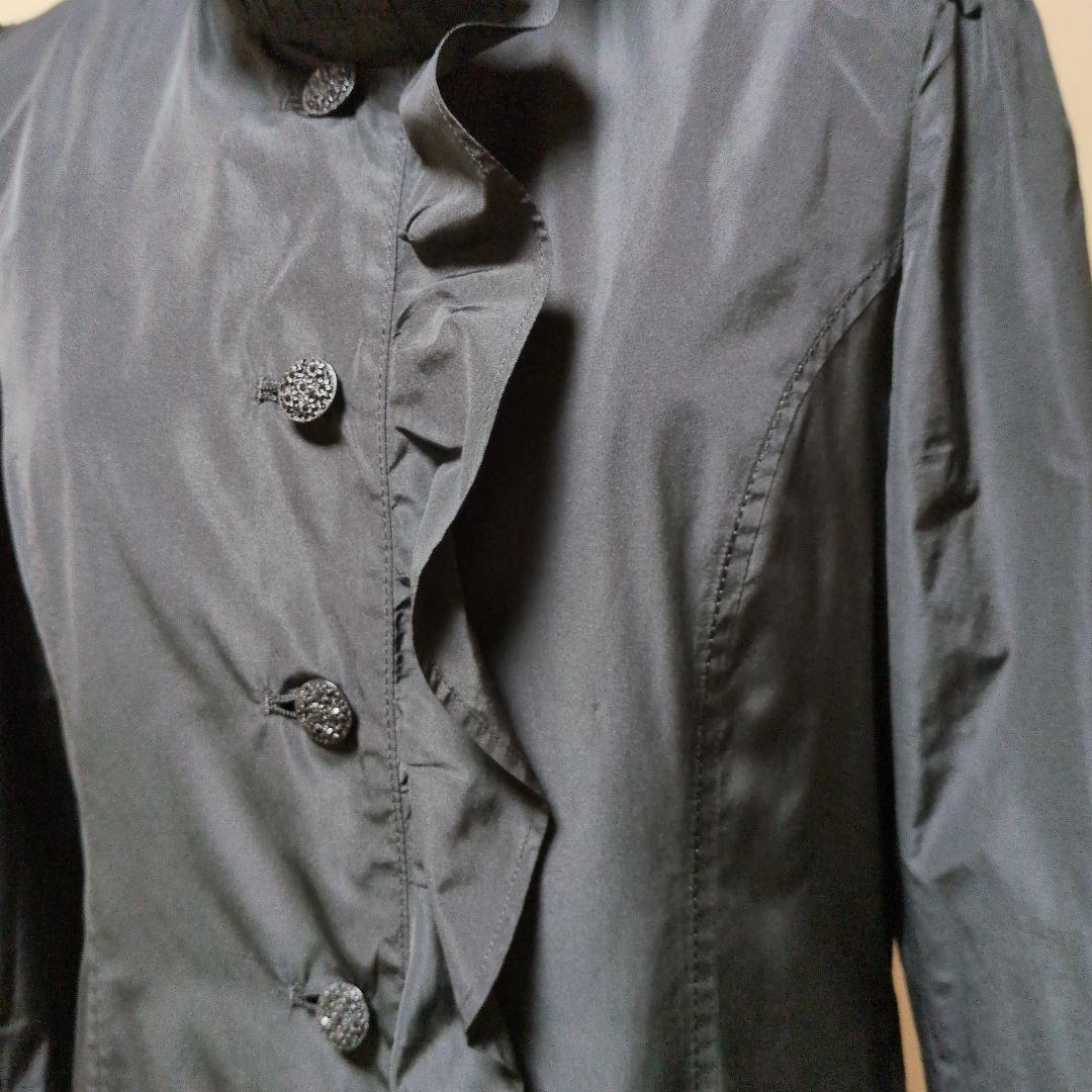 インポートロッサ《alba》☆フリル襟　秋・春合着コート　黒