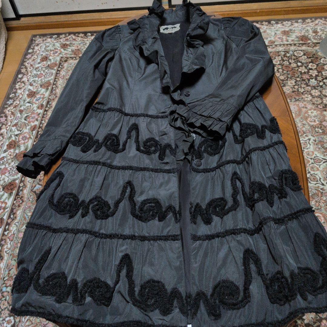 インポートロッサ《alba》☆フリル襟　秋・春合着コート　黒