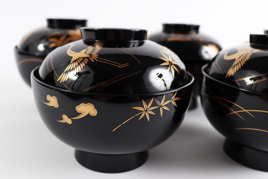 K*o様 輪島塗 蒔絵 吉祥文 吸物椀 人間国宝 大場松魚 寺井直次 監修 共箱