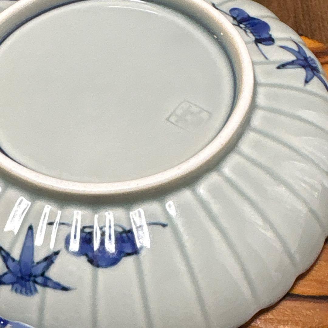 林九郎　染錦地紋・古伊万里菊割　取り皿５枚