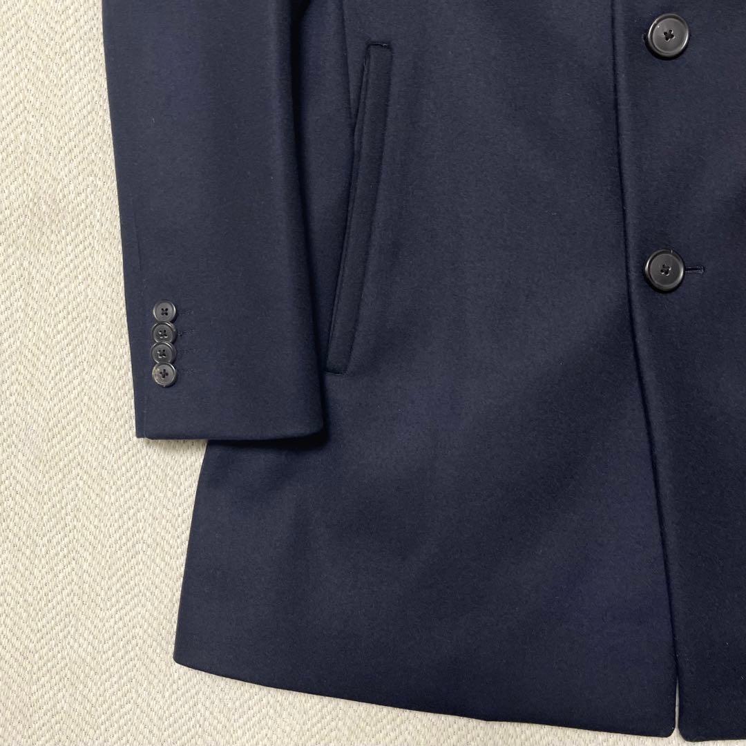 美品 Theory セオリー チェスターコート ウール カシミヤ ネイビー