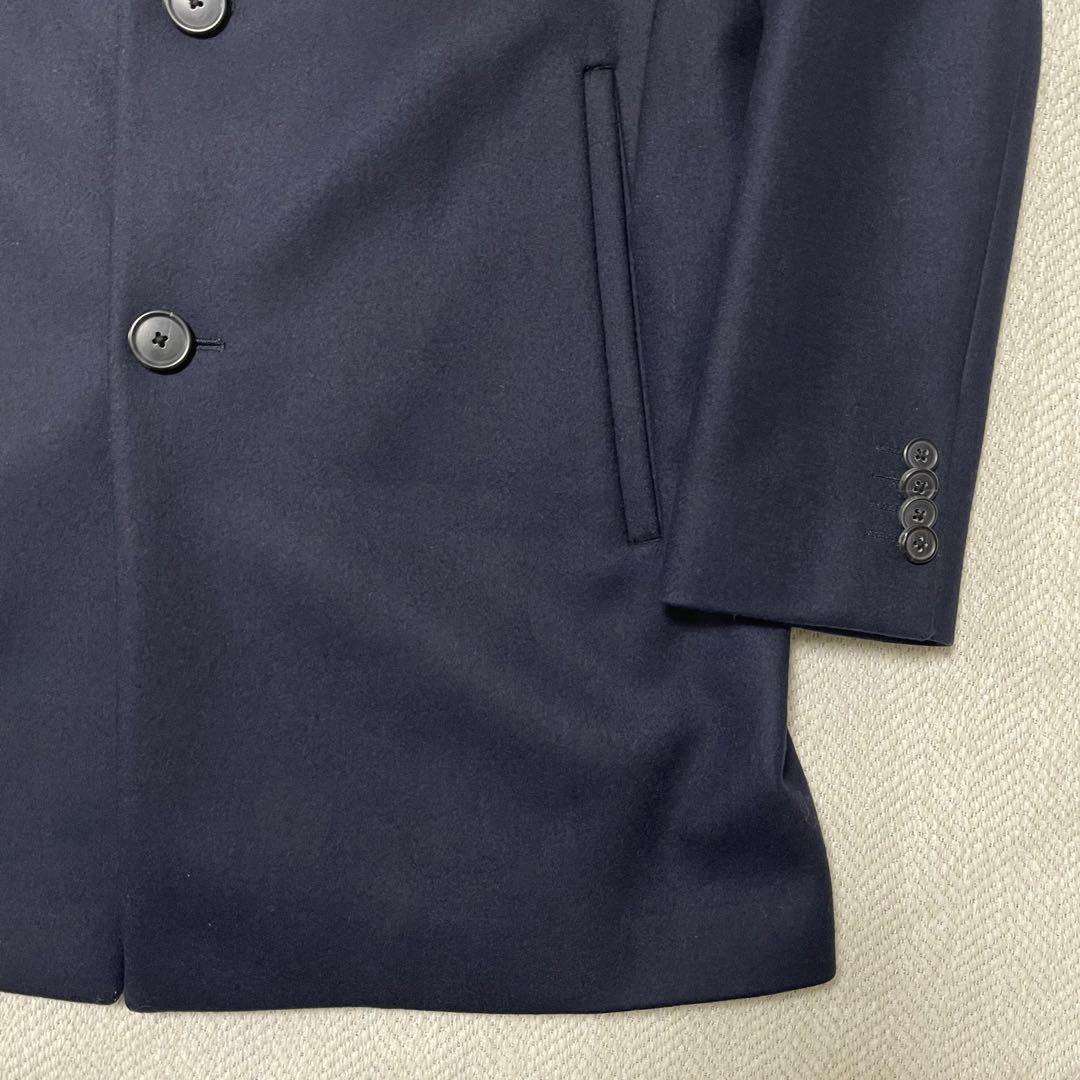美品 Theory セオリー チェスターコート ウール カシミヤ ネイビー