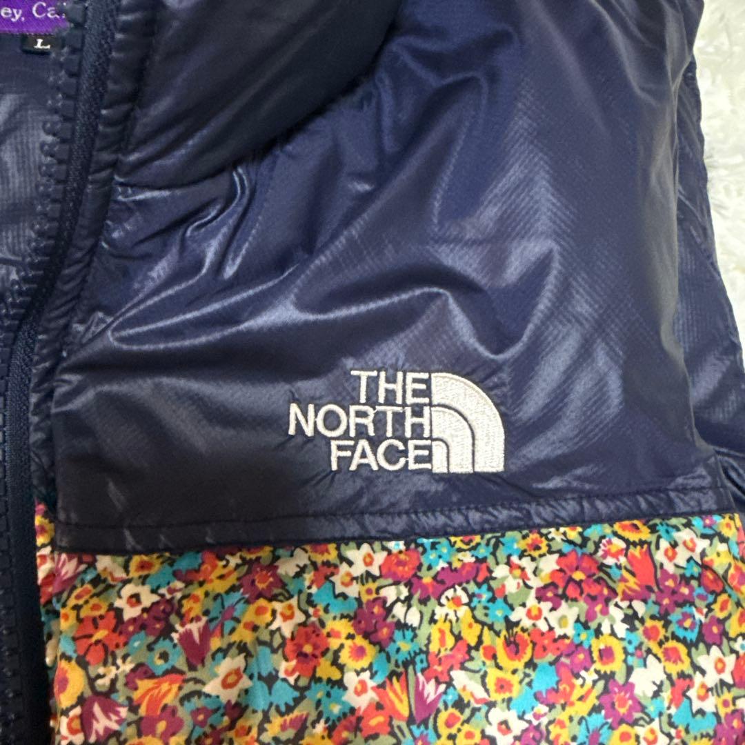 【希少】ノースフェイス　パープルレーベル　ヌプシ　ダウンベスト　花柄　別注　L