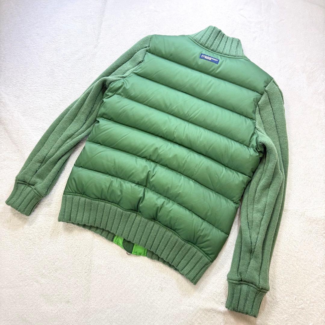 美品‼️ MASTER BUNNY ダウンジャケット 切替ケーブルニットMグリーン