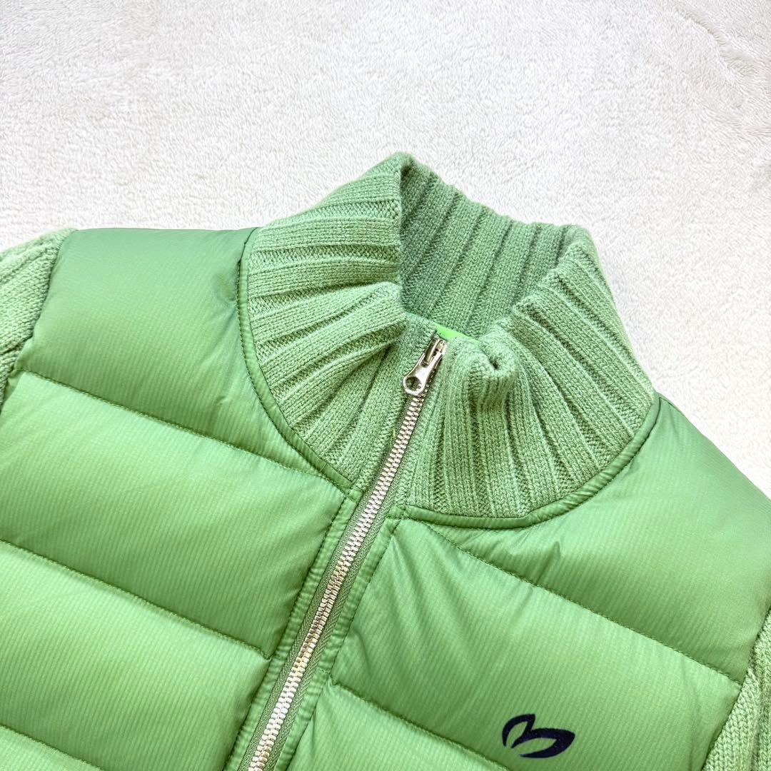美品‼️ MASTER BUNNY ダウンジャケット 切替ケーブルニットMグリーン