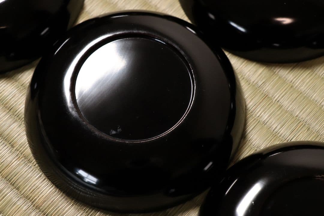 漆芸 鳥図 金蒔絵 黒塗 木皿 二十客 水鳥 川蝉 小皿 木製漆器【MA471】