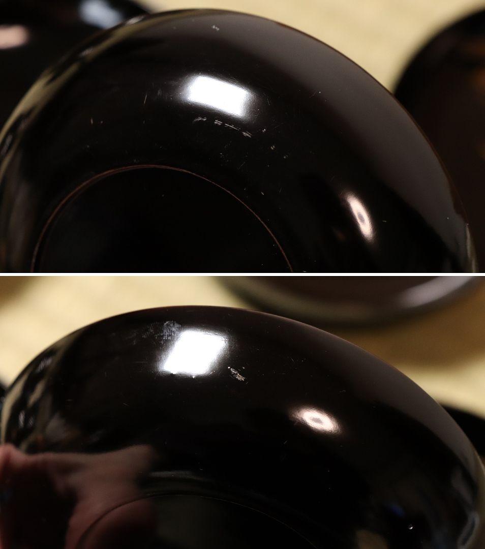 漆芸 鳥図 金蒔絵 黒塗 木皿 二十客 水鳥 川蝉 小皿 木製漆器【MA471】