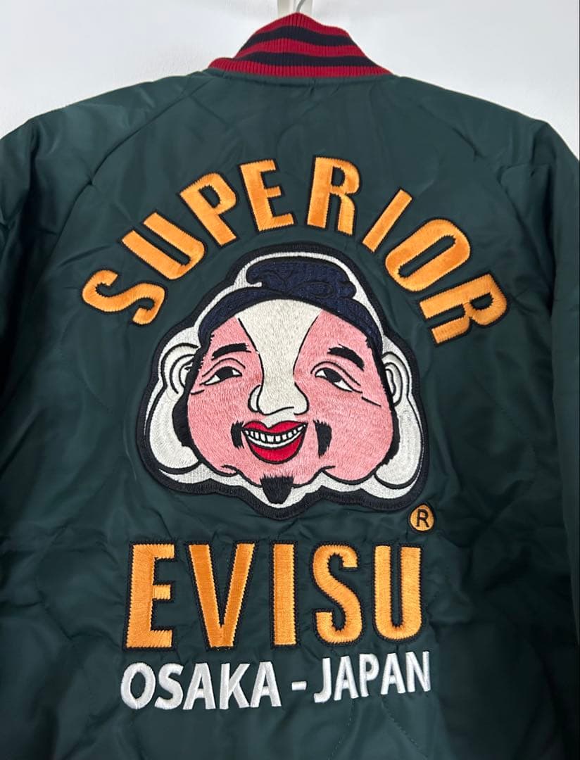新品　EVISUエヴィス　ダークグリーンのMA-1ジャケット