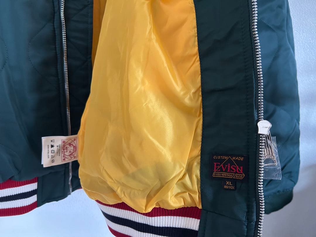 新品　EVISUエヴィス　ダークグリーンのMA-1ジャケット