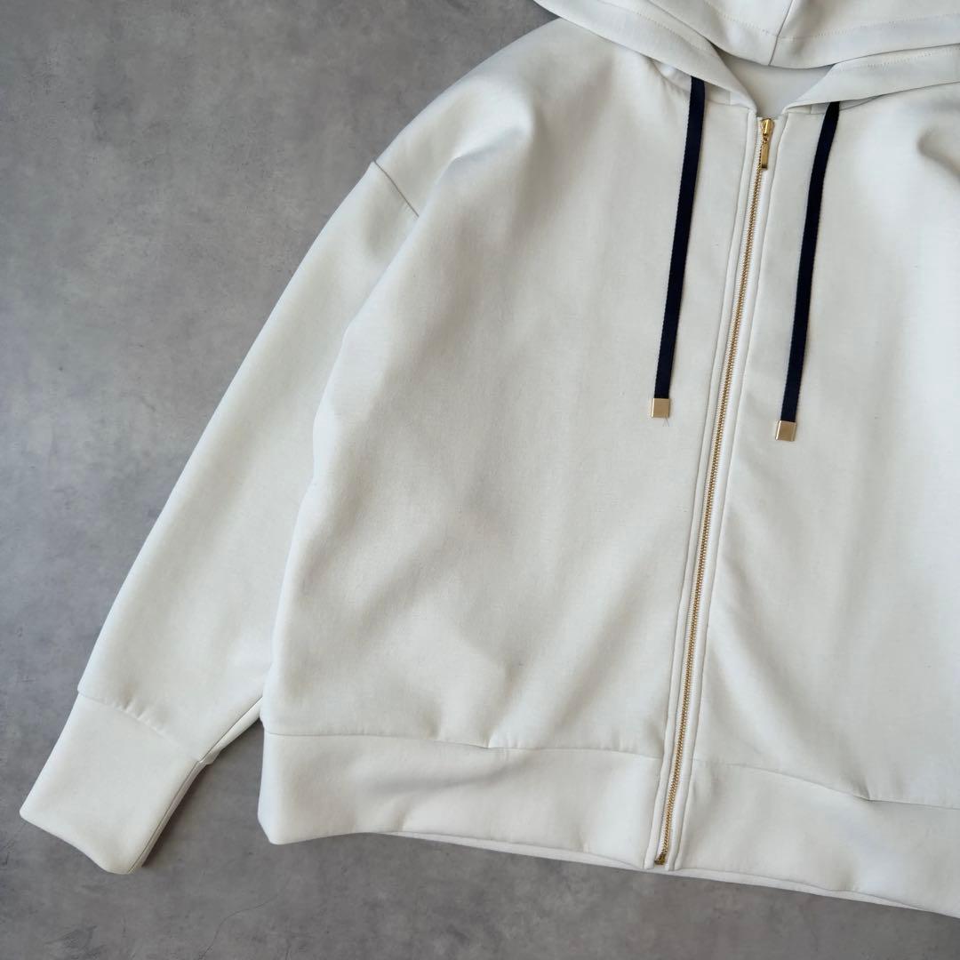 美品✨BEIGE ベイジ ダンボールニット ジップパーカー フーディー 4 L