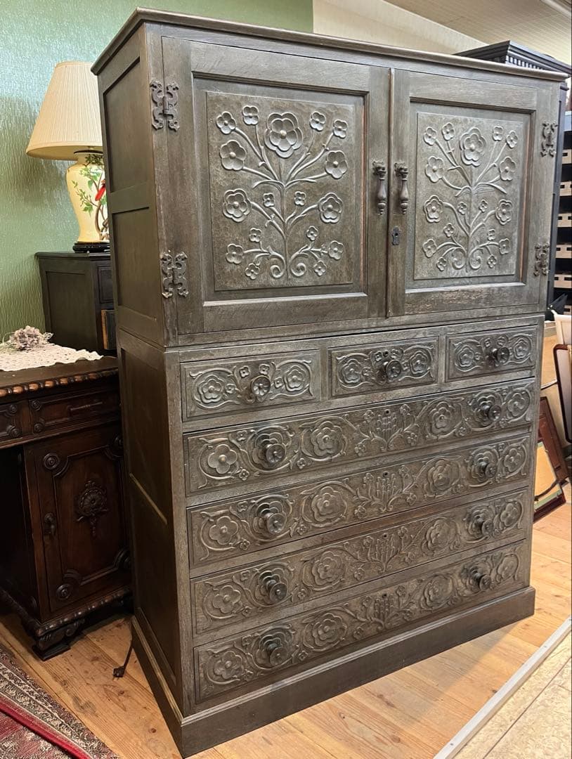 チェスト 着物箪笥 木彫り インテリア 箪笥 昭和レトロ ビンテージ 木製