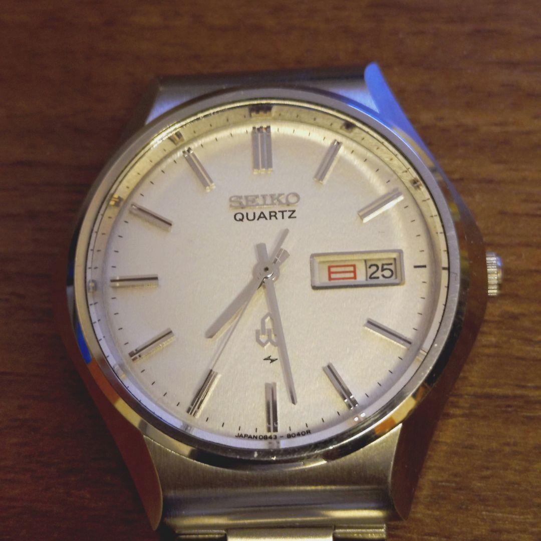 ア38/SEIKO クォーツ メンズ腕時計 ホワイトダイヤル