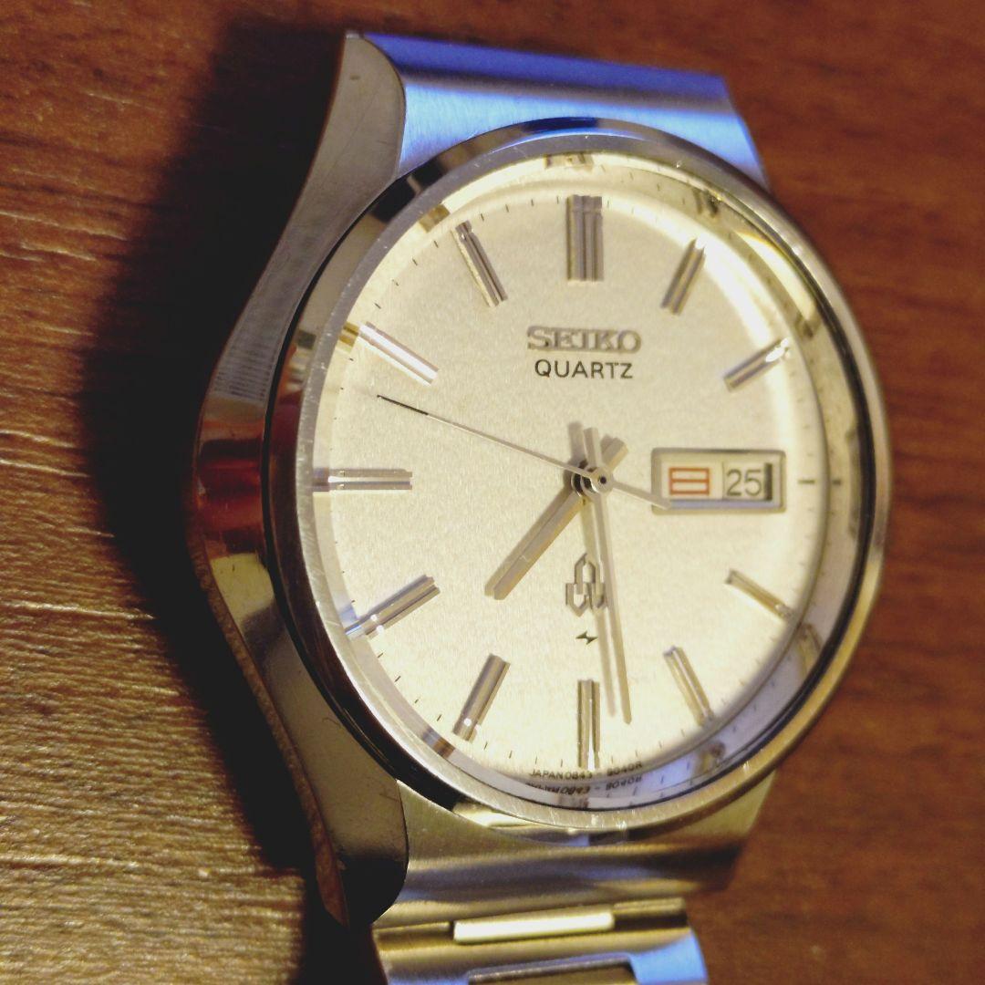 ア38/SEIKO クォーツ メンズ腕時計 ホワイトダイヤル