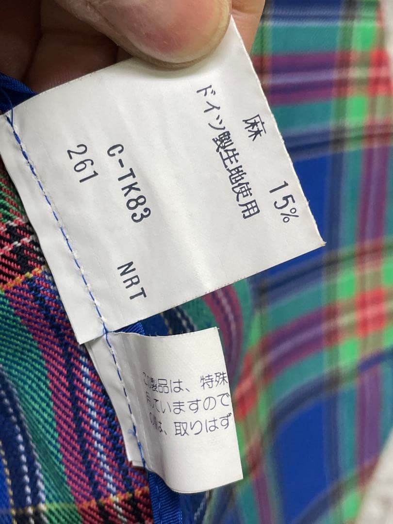 極美品　Yves Saint Laurent チェック柄テーラードジャケット