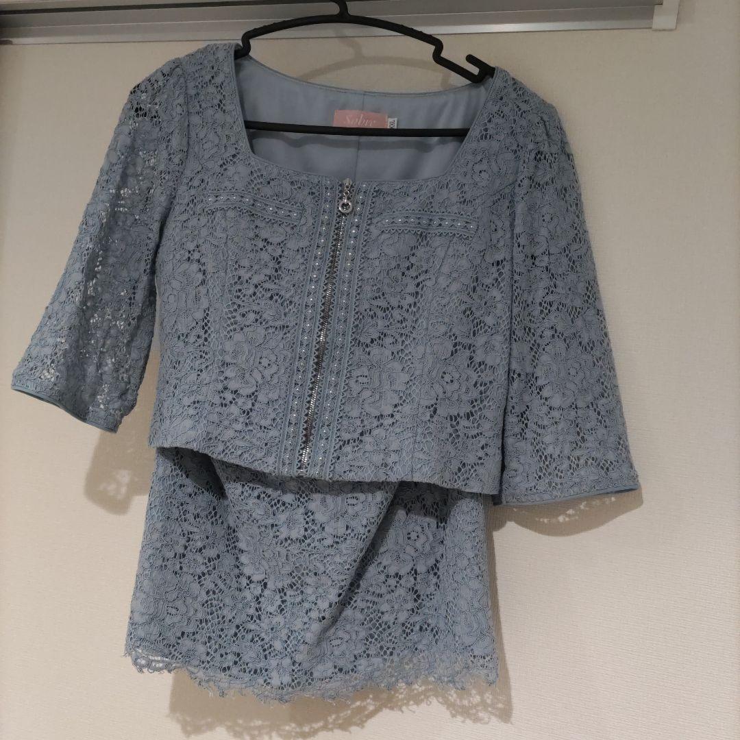 SOBRE ブルー フラワーレース セットアップ　2XＬ