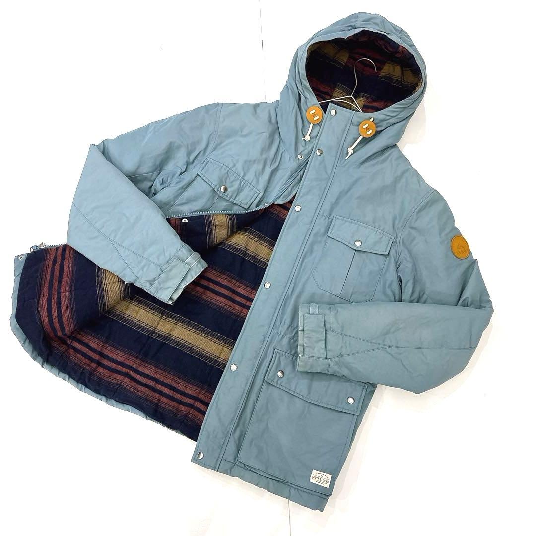 希少✨クイックシルバー（L）マウンテンパーカー スノボジャケット 裏地ボーダー