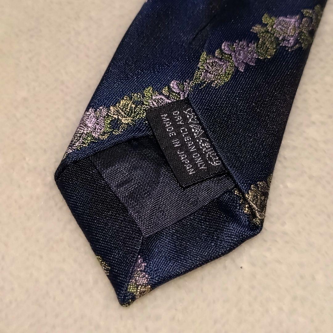 極美品■ジャンポール・ゴルチエ　ネクタイ　レジメンタル花柄　ボタニカル