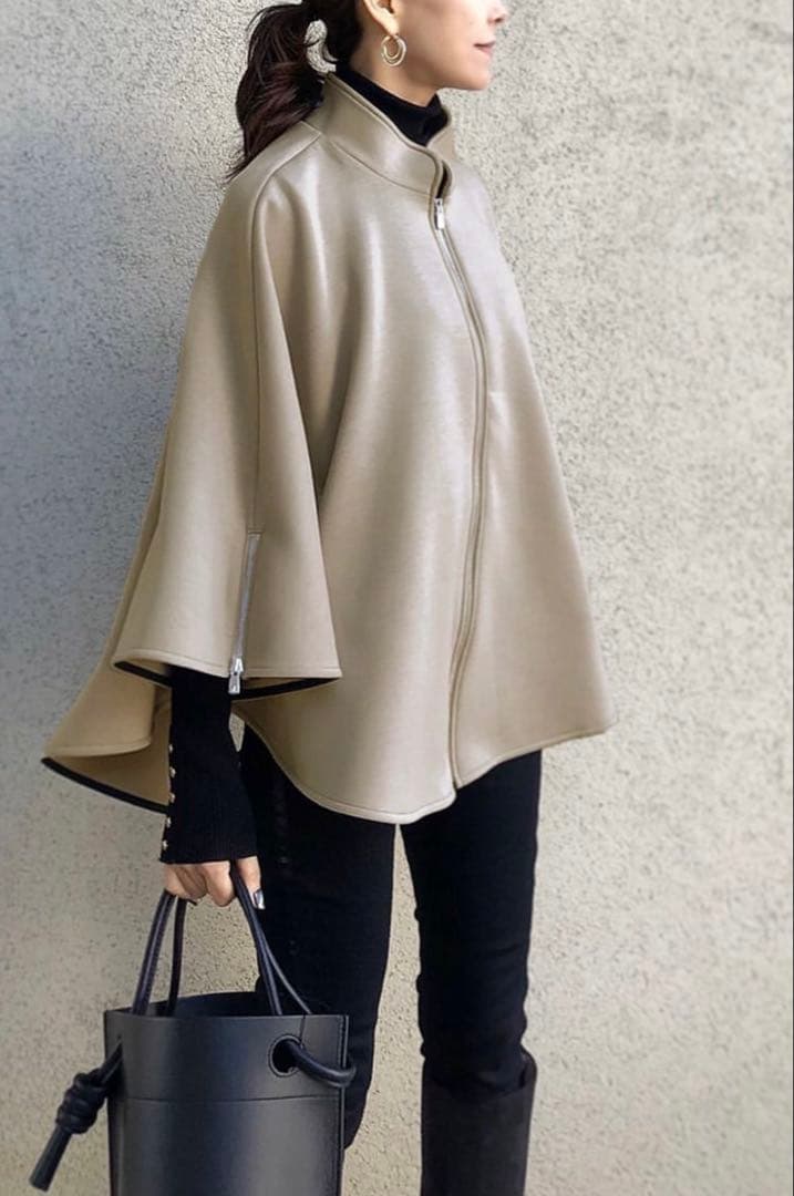 akko3839×Sov⭐︎ダブスタ⭐︎ポンチョ⭐︎ベージュ（美品）