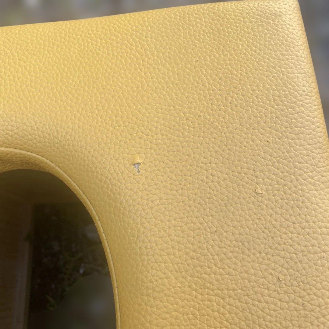 イエロー 合成皮革 スツール　木製　よもぎ蒸し　椅子