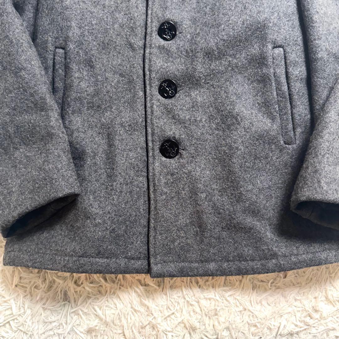 【希少42サイズ】ショット　736A Pコート　ウールメルトン　チャコールグレー