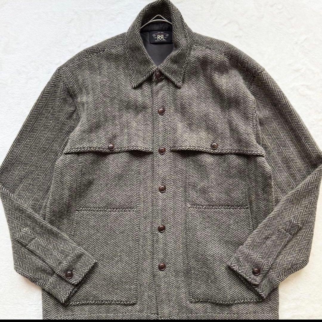 希少◎ダブルアールエル RRL カシミヤ ツイード ヘリンボーン カバーオール
