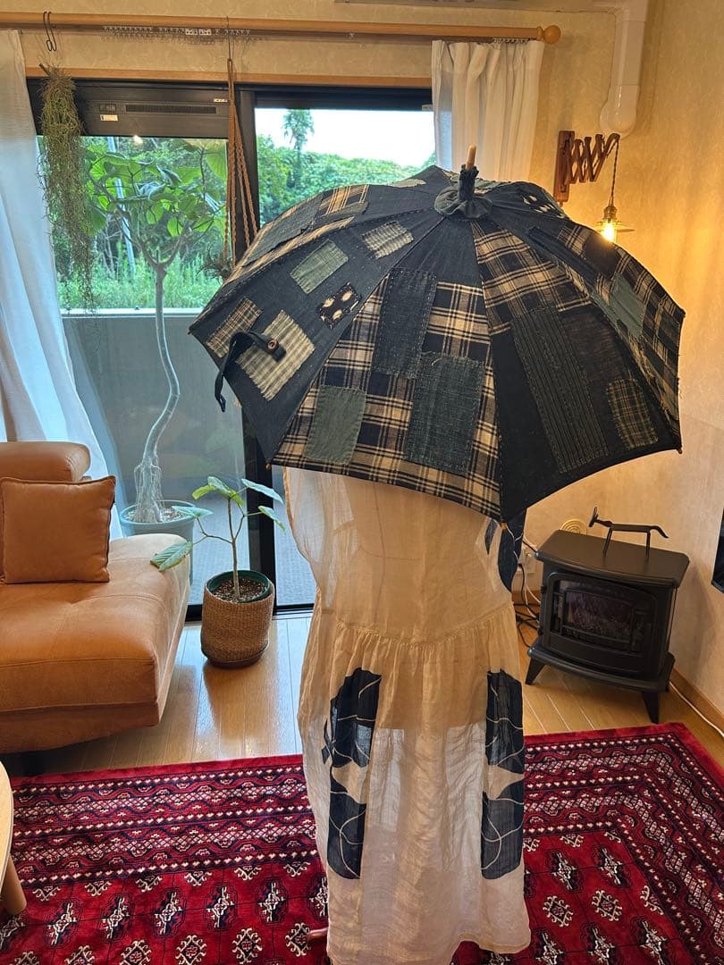 襤褸日傘★藍染古布★ハンドメイド