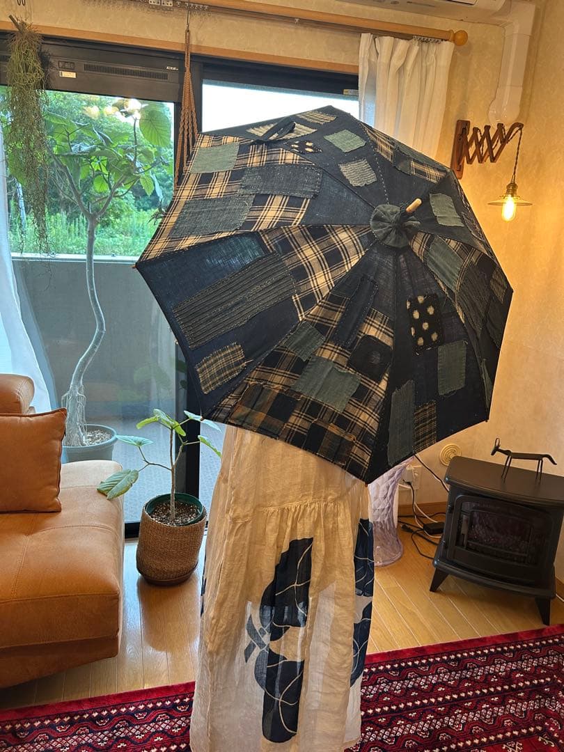 襤褸日傘★藍染古布★ハンドメイド