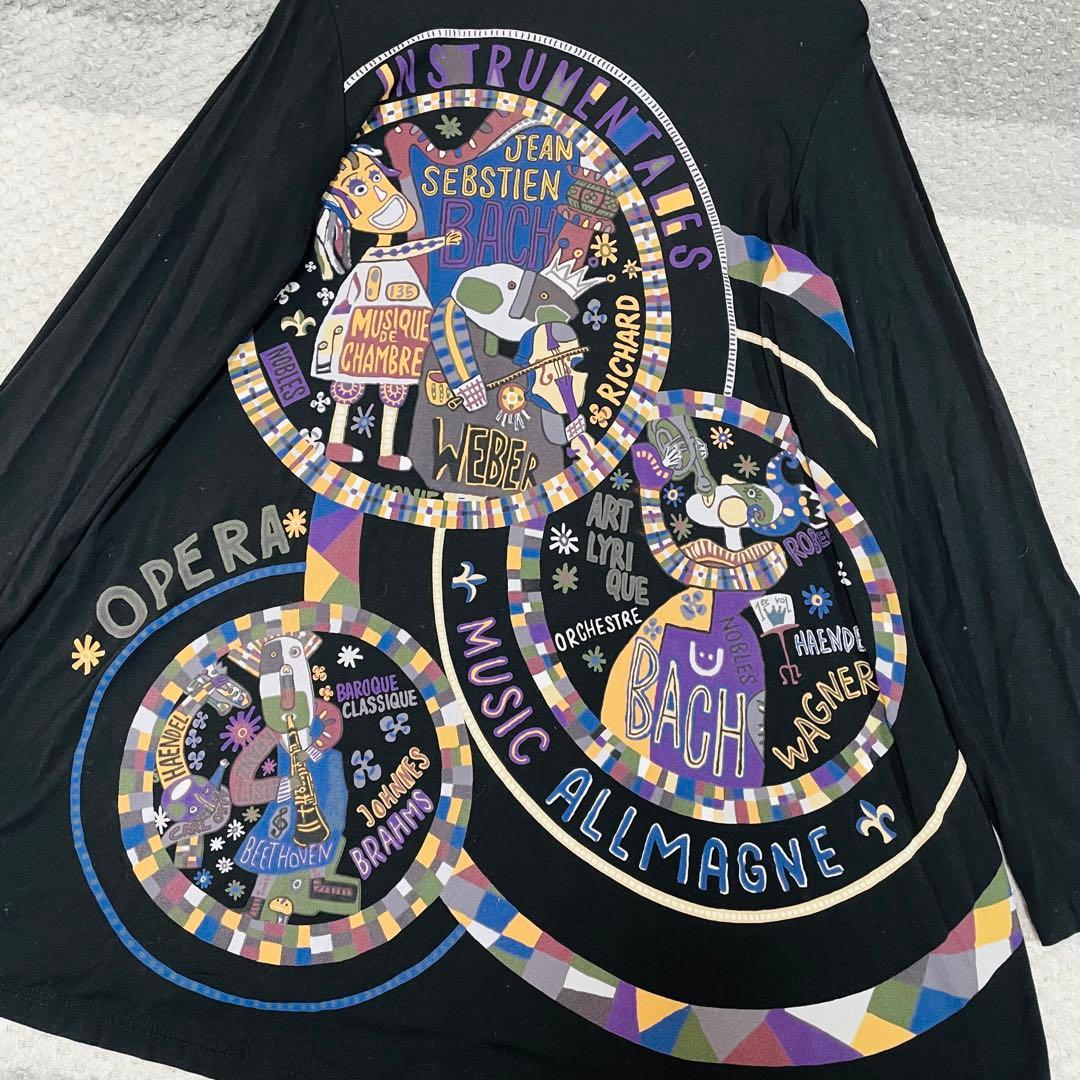 希少✨レア✨トクコプルミエヴォル　チュニック　総柄　刺繍　ストレッチ性　黒