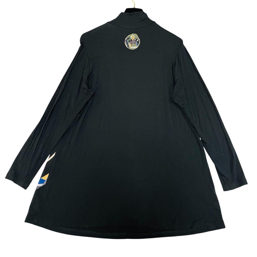 希少✨レア✨トクコプルミエヴォル　チュニック　総柄　刺繍　ストレッチ性　黒