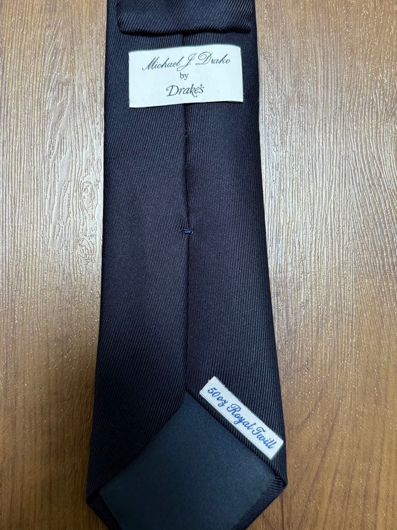 Drake's ネクタイ ネイビー ソリッド　ドレイクス