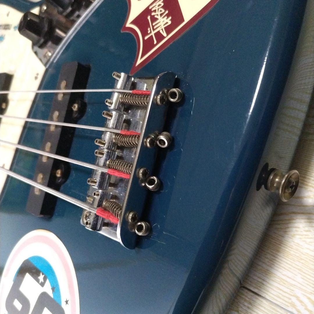 ダークブルー ジャズベーススタイルエレキベース