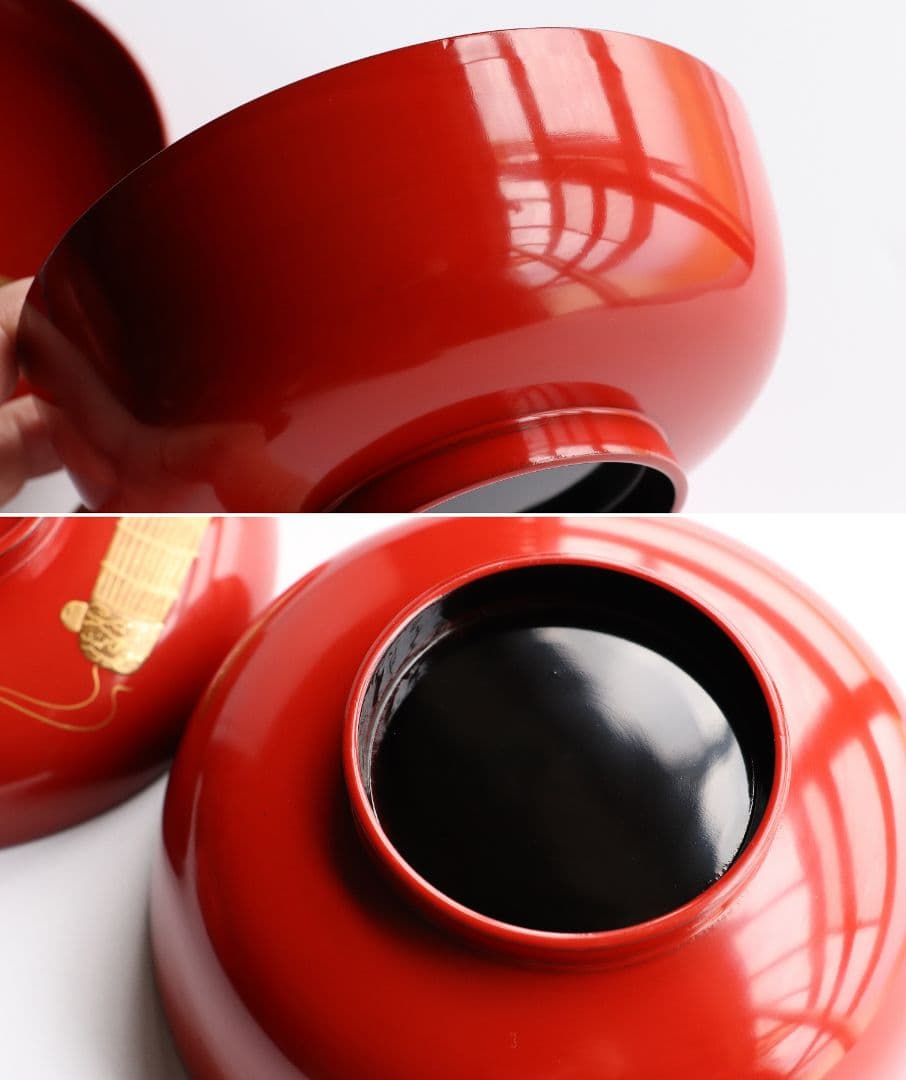 専用 MA417 CL19 輪島塗 楽器金蒔絵 朱塗椀 二客 切金 和楽器