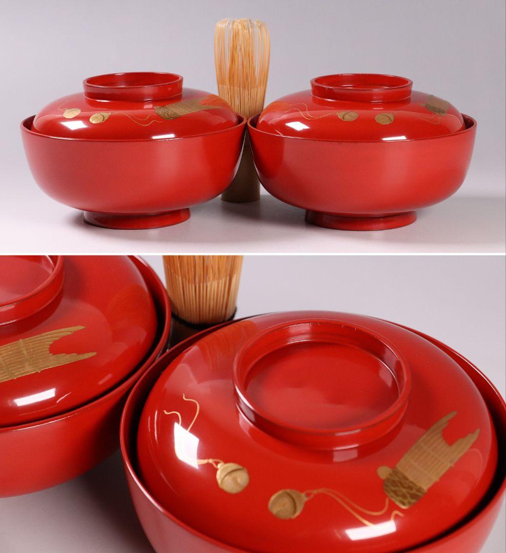 専用 MA417 CL19 輪島塗 楽器金蒔絵 朱塗椀 二客 切金 和楽器