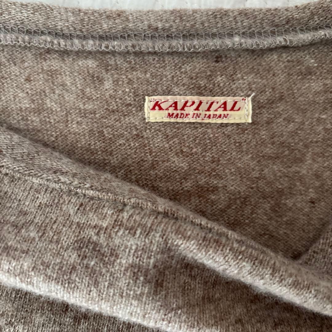 KAPITAL キャピタル　ニットカットソー　ヘンリーネック