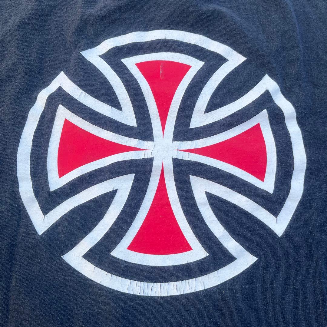 90’s インディペンデント tシャツ アイアンクロス L 極上フェード美品